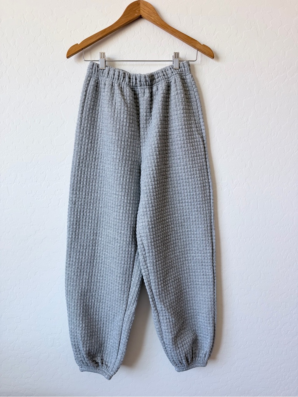 Princess Polly Light Grey Waffle Lounge Pants